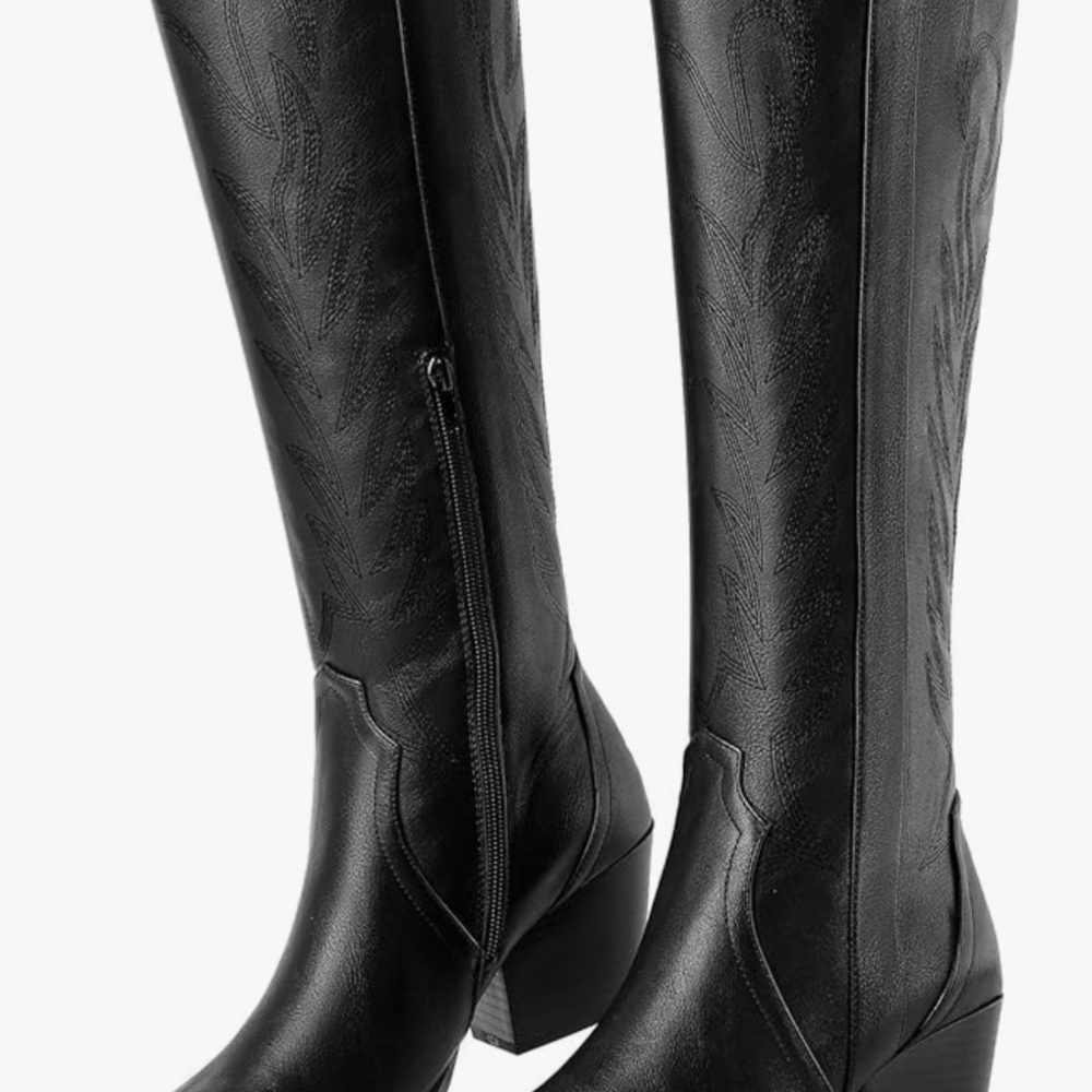 Black Knee-High Women's Boots - Picture 2 of 4